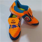 کفش سالنی مردانه رنگ نارنجی آبی دور دوخت سایز 44مارک لوتو