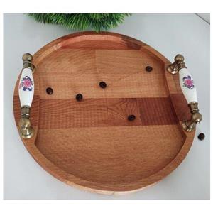 سینی چوبی گرد دسته دار چوب راش