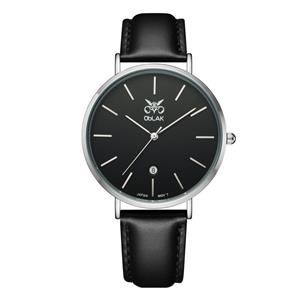 ساعت مچی عقربه ای مردانه اوبلاک مدل 72705رنگ استیل صفحه مشکی