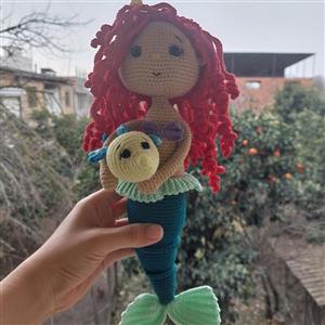 عروسک دستبافت شخصیت انیمیشن پری دریای مریدا با سایز 35 سانت