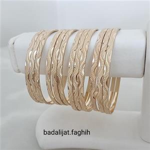 النگو 3 عددی طرح طلا جنس طلا روس فوق العاده شیک و با کیفیت رنگ ثابت و آبکاری طلا شده