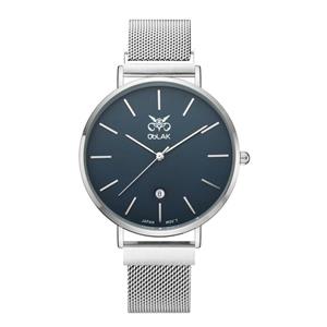 ساعت مچی عقربه ای مردانه اوبلاک مدل72704رنگ استیل صفحه سورمه ای