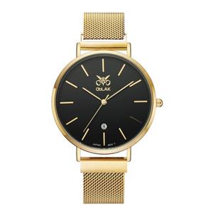 ساعت مچی عقربه ای مردانه اوبلاک مدل72704رنگ طلایی صفحه مشکی