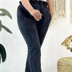 شلوار مام فیت زنانه جین ضخیم در رنگبندی و سایز بندی
