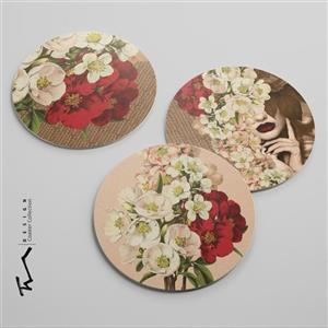 زیرلیوانی طرح راز- جنس ام دی اف - مجموعه شش عددی- از هر طرح دو عدد