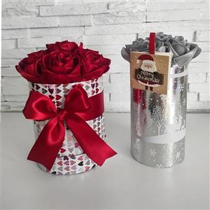 باکس گل مصنوعی مدل هدیه گل رز اکلیلی