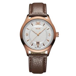 ساعت مچی عقربه ای مردانه اوبلاک مدل 72699رنگ کافی صفحه سفید