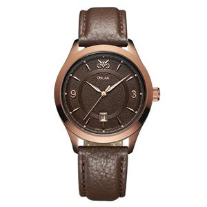 ساعت مچی عقربه ای مردانه اوبلاک مدل 72699رنگ کافی صفحه کافی