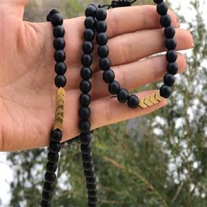 ست دستبند و گردنبند (مهره اونیکس و حدید)