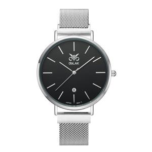 ساعت مچی عقربه ای مردانه اوبلاک مدل72704 رنگ استیل صفحه مشکی