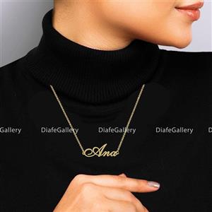 گردنبند نقره  اسم آنا Ana با آبکاری طلا 18 عیار و زنجیر جنس استیل رنگ ثابت کد3