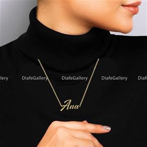 گردنبند نقره  اسم آنا Ana با آبکاری طلا 18 عیار و زنجیر جنس استیل رنگ ثابت کد2