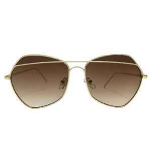 عینک آفتابی مدل هاوایی قهوه ای با لنز سایه روشن و فریم فلزی