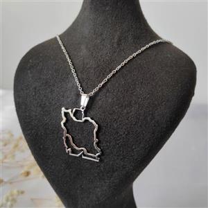 گردنبند ایران استیل رنگ ثابت نقره ای()