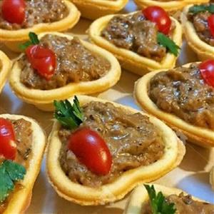 غذای خانگی  تارت حلیم بادمجان  25 عدد  تارت خانگی حلیم بادمجان خانگی  فینگر فود