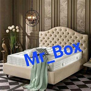 تختخواب باکس هتلی ثابت سایز 160  لبه دار  با تاج تخت خواب بدون تشک