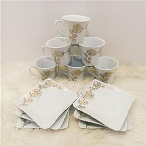 ست فنجان و نعلبکی چینی پردیس مدل پرستیژ طلایی