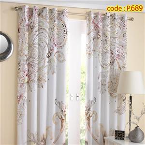 پرده پذیرایی دو قواره طرح بته جقه کد P689