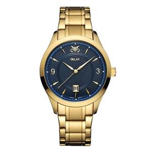 ساعت مچی عقربه ای مردانه اوبلاک مدل 72700 رنگ طلایی صفحه سورمه ای