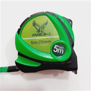 متر 5 متری مورس دارای قابلیت قفل شدن LOCK در دو رنگ سبز و نارنجی