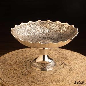 میوه خوری نقره ای طرح ابگز گل برنجی 