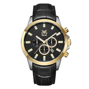 ساعت مچی عقربه ای مردانه اوبلاک مدل 72697رنگ دو رنگ صفحه مشکی