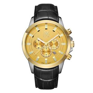 ساعت مچی عقربه ای مردانه اوبلاک مدل 72697رنگ دو رنگ صفحه زرد