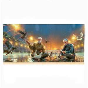پرچم سابلیمیشن طرح حاج قاسم و ابومهدی بین الحرمین کد 1034(300 در 140)