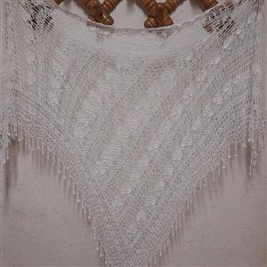 اشارپ ( روسری ابریشمی قاسم آبادی) بافتنی سفید