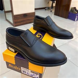کفش تمام چرم مجلسی مدل بکسلی  بدون بند