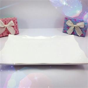 دیس  تخت دیس سایز 12  دالبری انجل سرامیکی جهت سرو انواع رولت بیسکویت و انواع کیک