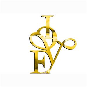 آینه دکوراتیو مولتی استایل،طرح لاو، در دو رنگ طلایی ونقره ای،ابعاد 30 سانت