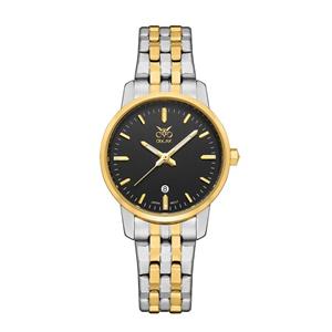 ساعت مچی عقربه ای زنانه اوبلاک مدل 72701 رنگ دو رنگ صفحه مشکی