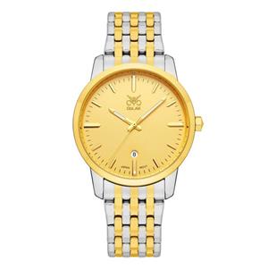 ساعت مچی عقربه ای مردانه اوبلاک مدل 72701 رنگ دو رنگ صفحه زرد