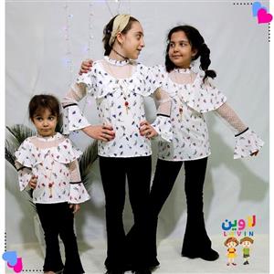 شومیز مجلسی دخترانه در3 رنگ از سایز 50 تا 65 کیفیت عالی همراه تور