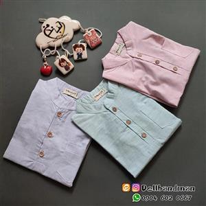 بلوز آستین کوتاه یقه فرنچ پسرانه