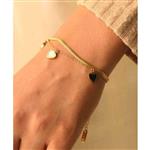 دستبند طلایی دو لاین دستبند زنانه جنس استیل رنگ ثابت مارتا شاپ