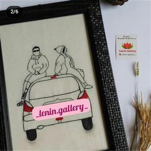 قاب گلدوزی  قاب عکس گلدوزی گلدوزی لاین ارت