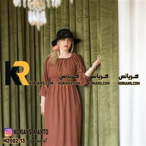پیراهن ساحلی (آستین بلند) نخی ساده کمر کش