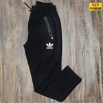 شلوار اسلش مردانه Adidas آدیداس مشکی دمپا ساده پنبه ای سایز L تا 3xl راحتی و بیرونی