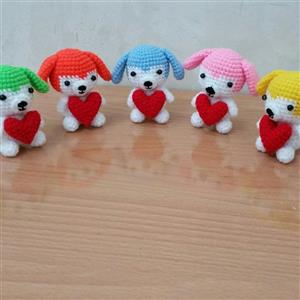 عروسک بافتنی سگ ولنتاین