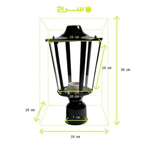 چراغ حیاطی و پارکی سرلوله تمام فلزی مدل P-1HB