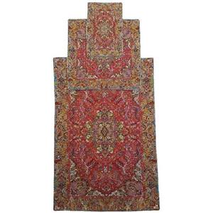 سجاده و جانماز ترمه ابریشم کد TRSAJJA39 نفیس رنگ قرمز آستر زرشکی لبه مغزی دوزی