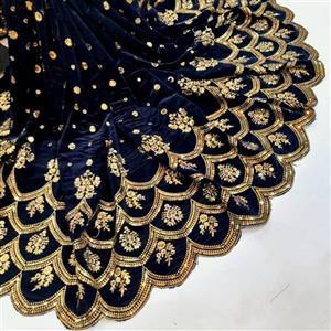 پارچه مخمل سوزن دوزی هندی زمینه 9000