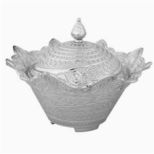 قندان برنجی مدل گرد برند زارا ساخت ترکیه رنگ نقره‌ای تعداد: ص