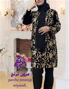 مانتو مجلسی مخمل کارشده  سوزندوزی و پولک دوزی 102