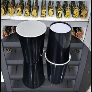 تم تولد متالایز مشکی ظرف پاپ کرن پفیلا سایز متوسط ارتفاع 17 قطر 12