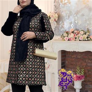 مانتو  مخمل مجلسی کارشده سوزندوزی و پولک دوزی 105
