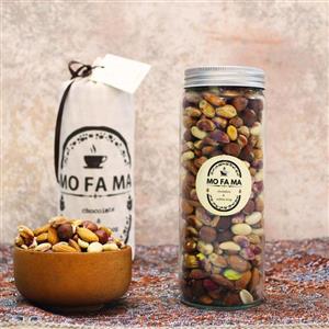 آجیل چهار مغز خام 400 گرمی شیشه ای موفاما