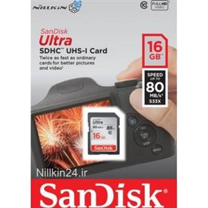 مموری SanDisk 16GB Ultra SDHC SD 533X 80MB/s C10 